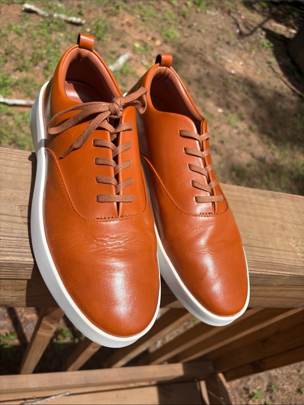 Men's Casual Leather Sneakers in Cognac Brown